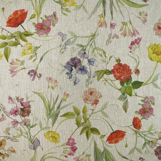 Delicate Wildflower Meadow Tablecloth , Round Oval Rectangle , Handmade UK