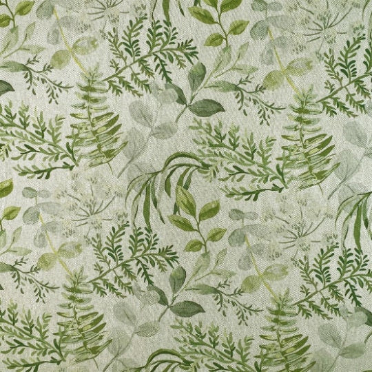 Botanical Leaves Floral Tablecloth , Handmade in UK