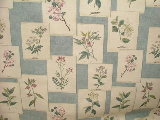 Herbs Floral Chambray Blue Tablecloth , Herbs Tablecloth , Tablecloth UK , Oval Tablecloth , Round tablecloth