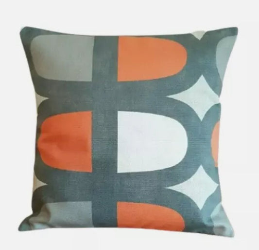 Docklands Geometric Mango Orange Cushion Cover , Throw Pillow , Scatter Cushions , Cushion Cover UK