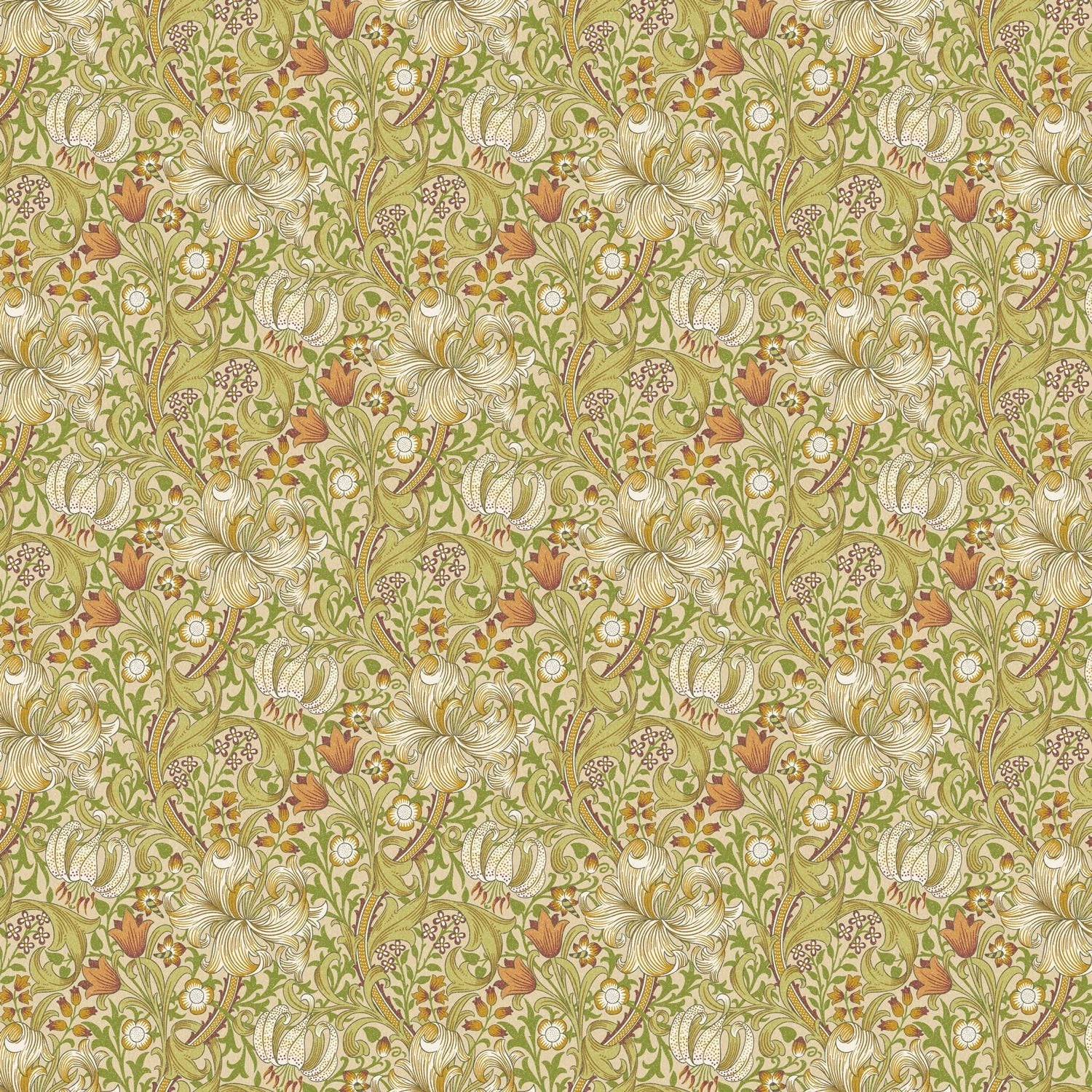 William Morris Golden Lily Cornsilk Green Tablecloth , Floral Tablecloth , Round Tablecloth , Square Tablecloth , Tablecloth UK