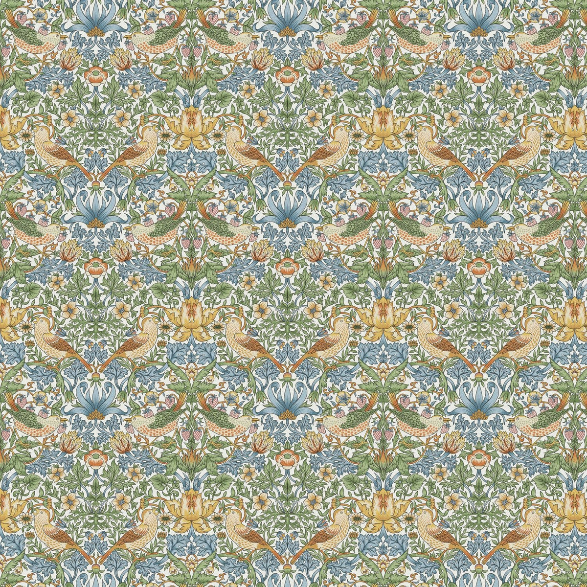 Round William Morris Tablecloth Strawberry Thief Navy , Floral Birds Tablecloth , Round Tablecloth , Square Tablecloth , Tablecloth UK