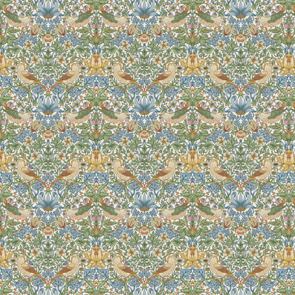 Round William Morris Tablecloth Strawberry Thief Navy , Floral Birds Tablecloth , Round Tablecloth , Square Tablecloth , Tablecloth UK
