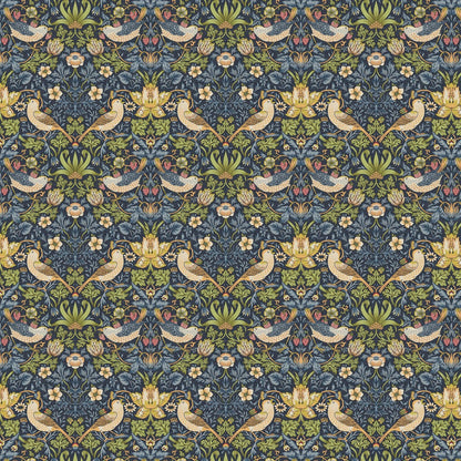 William Morris Strawberry Thief Navy Blue Tablecloth , Floral Birds Tablecloth , Round Tablecloth , Square Tablecloth , Tablecloth UK
