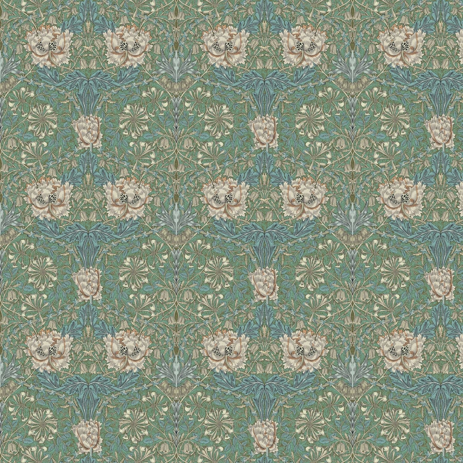 William Morris Honeysuckle Seaspray Tablecloth , Floral Tablecloth , Round Tablecloth , Square Tablecloth , Tablecloth UK