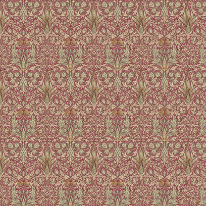 William Morris Snakeshead Tablecloth: Wine Red Floral Print, Handmade Cotton