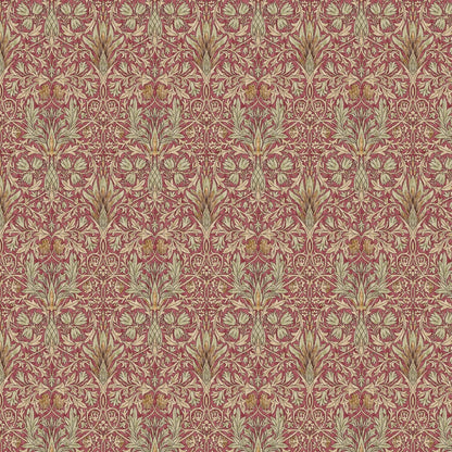 William Morris Snakeshead Tablecloth: Wine Red Floral Print, Handmade Cotton