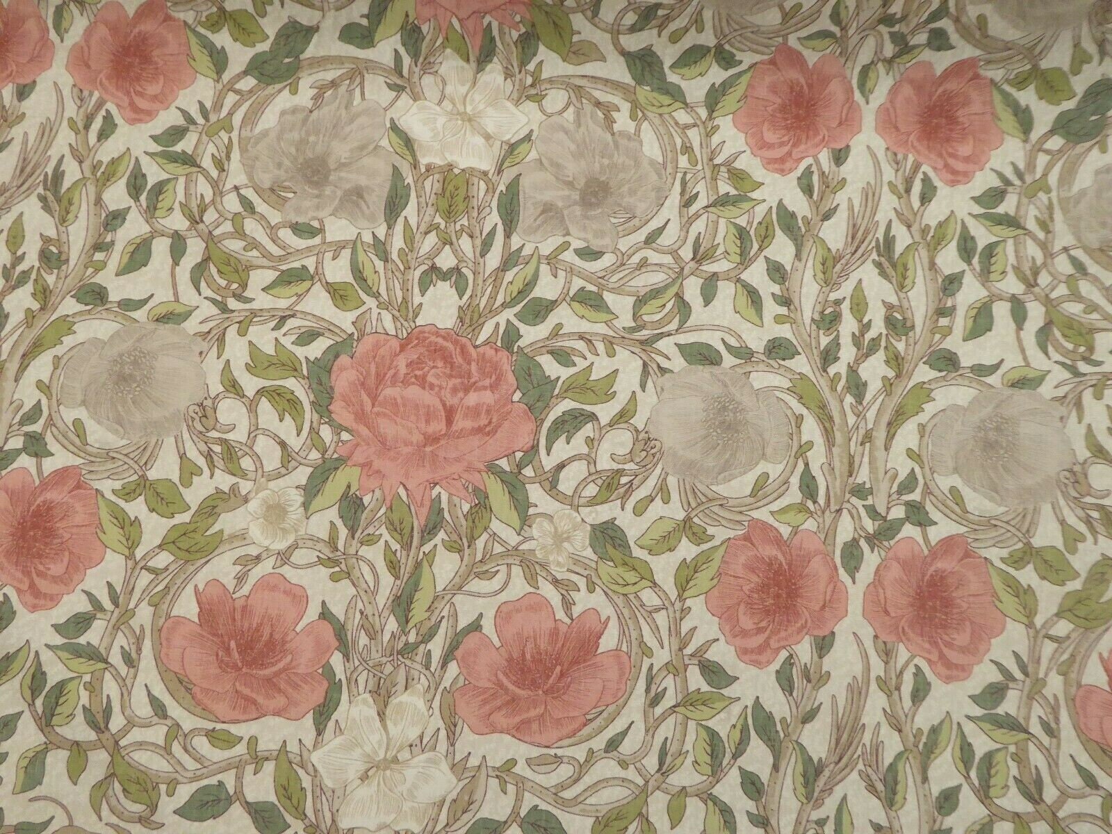 William Morris Ophelia Floral Tablecloth: Chintz Red, Handmade UK
