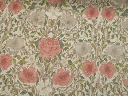 William Morris Ophelia Floral Tablecloth: Chintz Red, Handmade UK