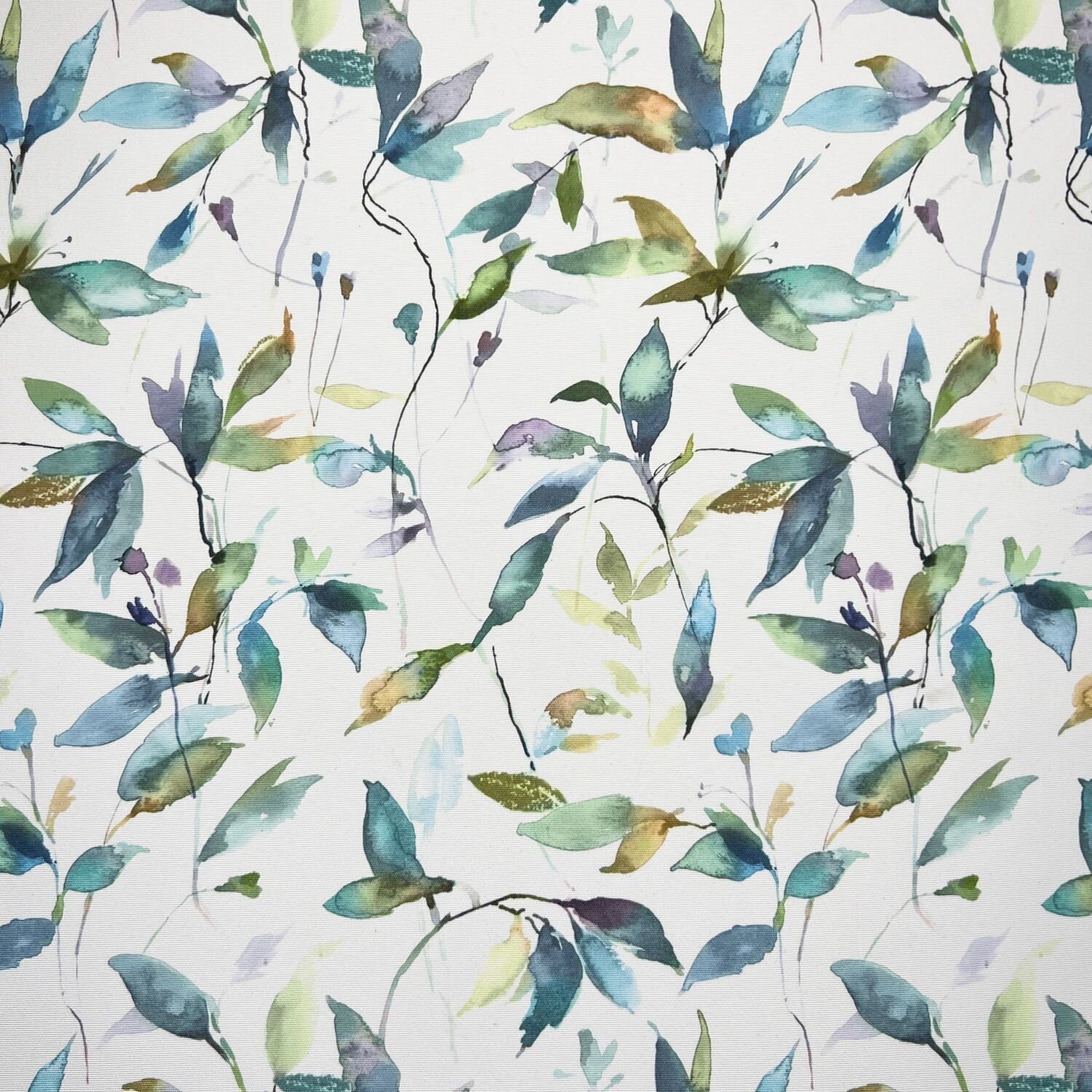 Lago Peacock Leaves Tablecloth: Water Resistant Outdoor Fabric
