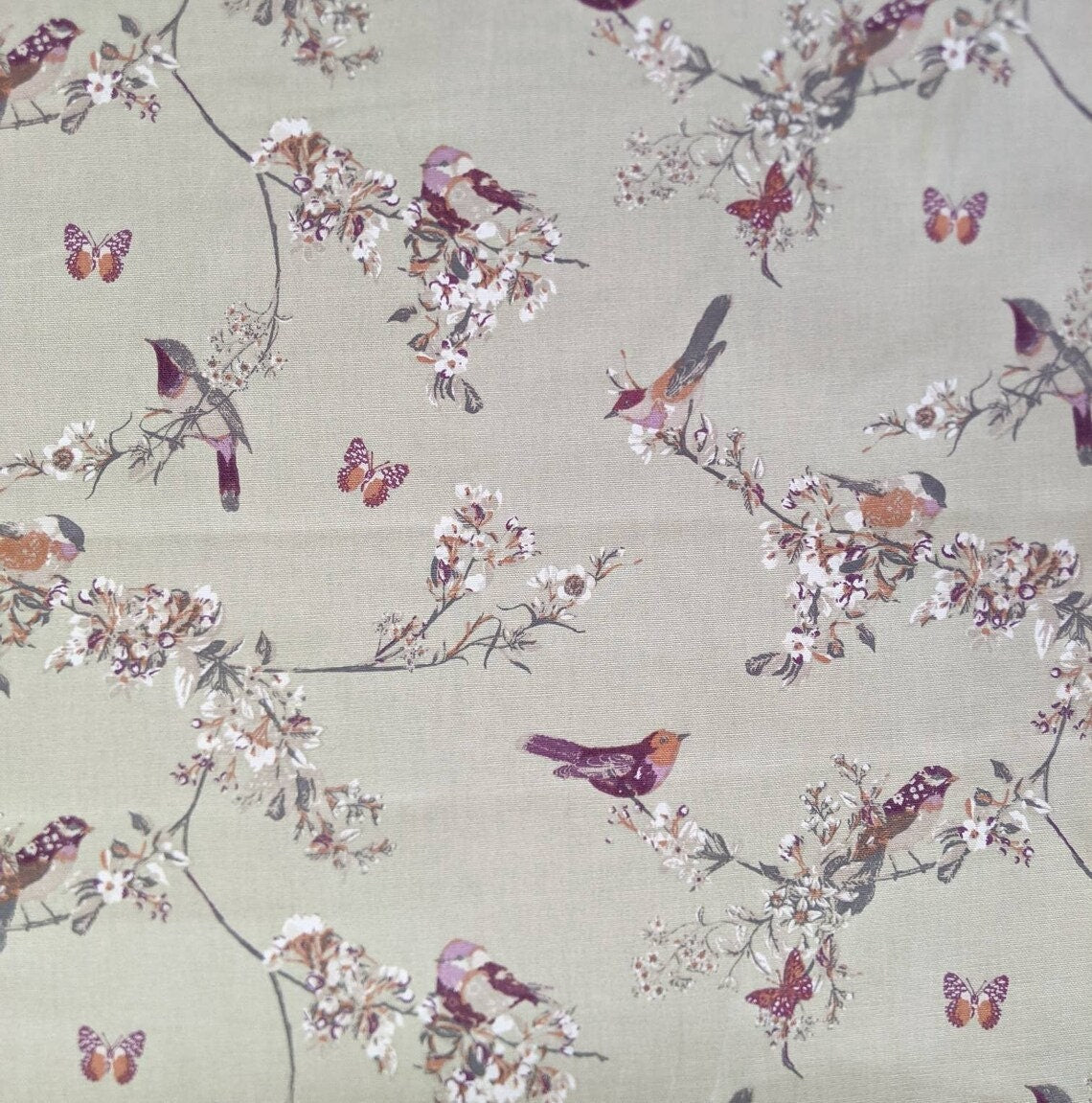 Beautiful Birds Floral Sage Green Tablecloth , Round Tablecloth , Square Tablecloth , Tablecloth UK