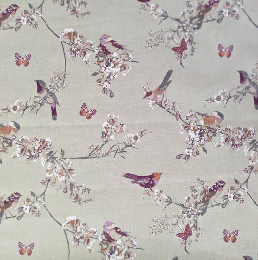 Beautiful Birds Floral Sage Green Tablecloth , Round Tablecloth , Square Tablecloth , Tablecloth UK