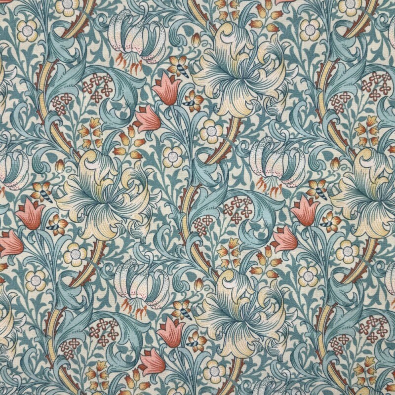 William Morris Coated Tablecloth Golden Lily, Water Resistant Outdoor, Round Oval Rectangle
