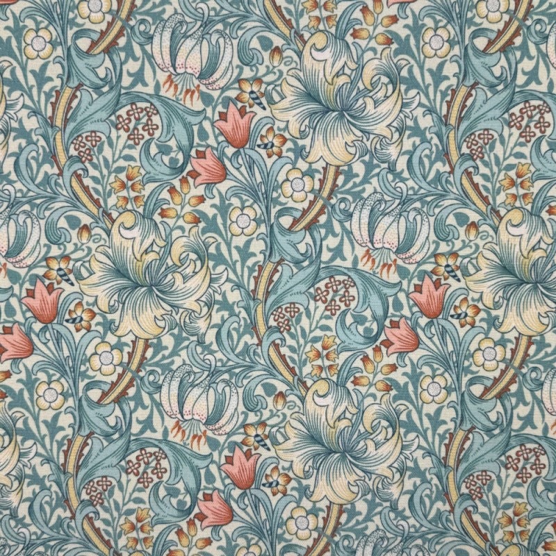 William Morris Coated Tablecloth Golden Lily, Water Resistant Outdoor, Round Oval Rectangle