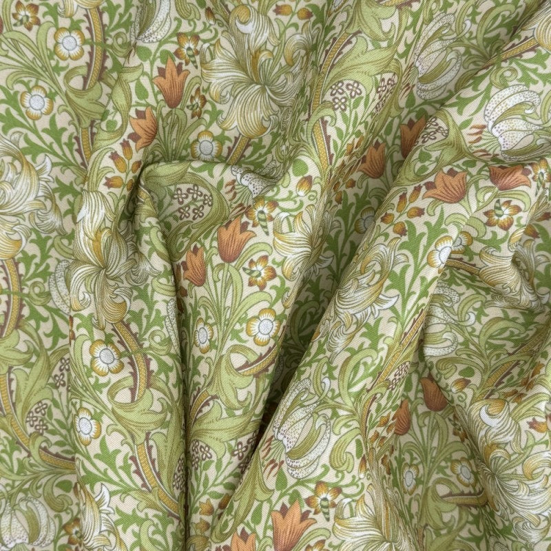 William Morris Golden Lily Coated Tablecloth , Water Resistant Tablecloths , Outdoor Tablecloth , Round Oval Rectangle Tablecloth