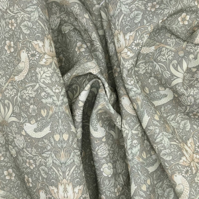 William Morris Coated Tablecloth Strawberry Thief Natural , Water Resistant Tablecloths , Outdoor Tablecloth , Round Oval Tablecloth