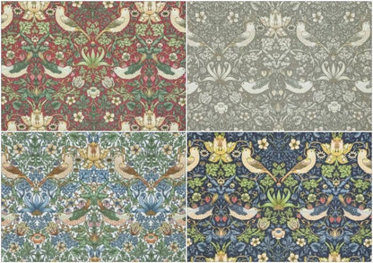 Oval William Morris Coated Tablecloth Strawberry Thief , Water Resistant Tablecloths , Outdoor Tablecloth , Round Oval Rectangle Tablecloth