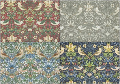 William Morris Coated Tablecloth Strawberry Thief , Water Resistant Tablecloths , Outdoor Tablecloth , Round Oval Rectangle Tablecloth