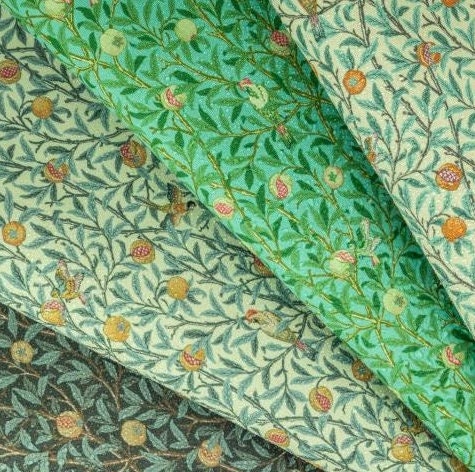 William Morris Coated Tablecloth Birds & Pomegranate , Water Resistant Tablecloths , Outdoor Tablecloth , Round Oval Rectangle Tablecloth