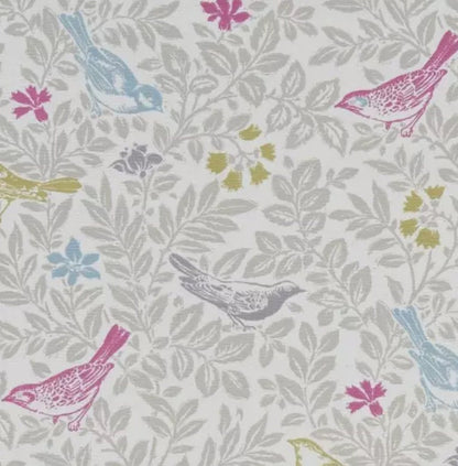 Bird Song Floral Summer Beige Pink Blue Cushion Cover , Throw Pillow , Scatter Cushions , Cushion Cover UK