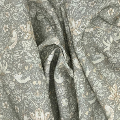 William Morris Coated Tablecloth Strawberry Thief Natural , Water Resistant Tablecloths , Outdoor Tablecloth , Round Oval Tablecloth