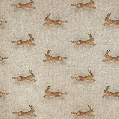 Leaping Hare Rabbit Beige Tablecloth Napkins, Round Oval Rectangle , Handmade UK