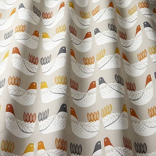 Tangerine Cluck Cluck Tablecloth , Hens Cotton Table Cloth , Round Oval Rectangle