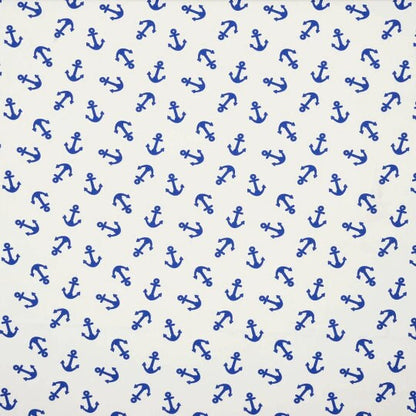 Marine Anchor Nautical White Blue Tablecloth , Anchor Tablecloth , Cotton Tablecloth , Round Oval Tablecloth , Rectangle Tablecloth