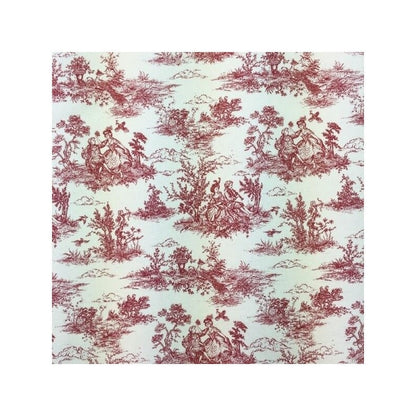 Red Toile De Jouy Tablecloth, French Vintage Style, Handmade