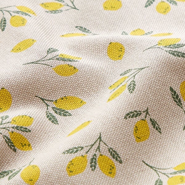 Lemons Tablecloth , Cotton Linen Look Round Oval Rectangle , Handmade UK