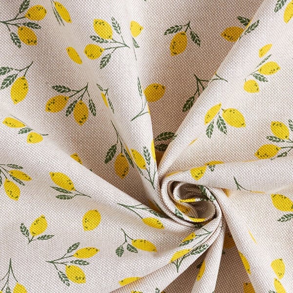 Lemons Tablecloth , Cotton Linen Look Round Oval Rectangle , Handmade UK