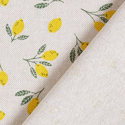 Lemons Tablecloth , Cotton Linen Look Round Oval Rectangle , Handmade UK