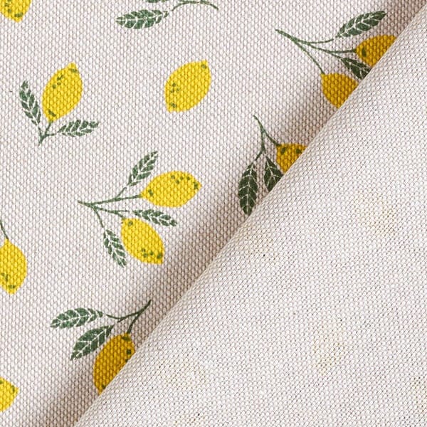 Lemons Tablecloth , Cotton Linen Look Round Oval Rectangle , Handmade UK