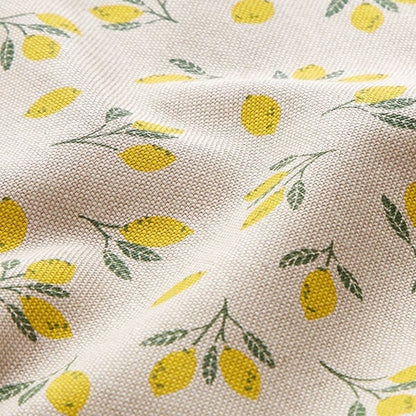 Lemons Tablecloth , Cotton Linen Look Round Oval Rectangle , Handmade UK