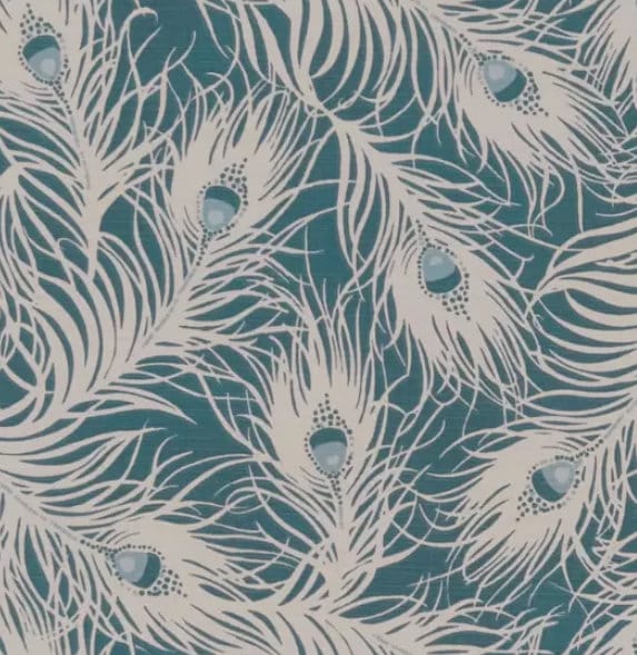 Peacock Feather Teal Cushion Cover, Handmade Cotton Throw Pillow