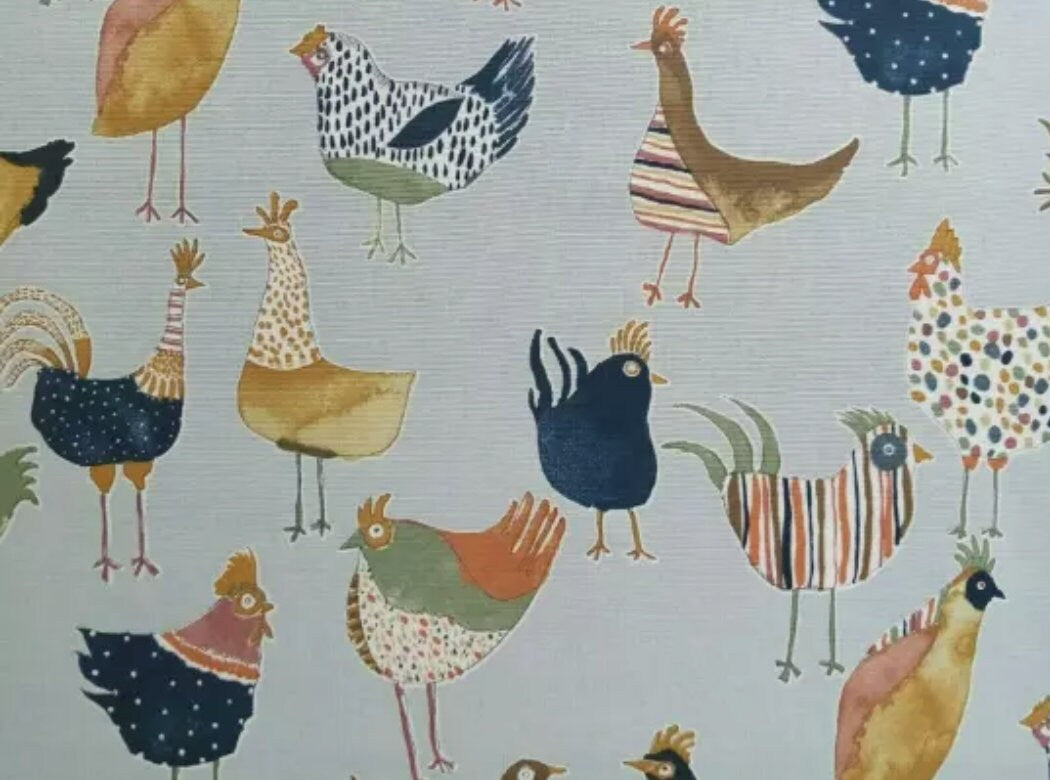 Harriet Colonial Blue Chicken Hens Cushion Cover , Throw Pillow , Scatter Cushions , Cushion Cover UK