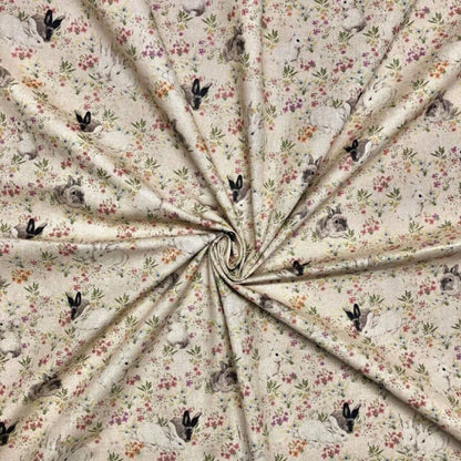 Bunny Rabbits Tablecloth , Easter Tablecloth , Floral Tablecloth , Tablecloth UK , Oval Tablecloth