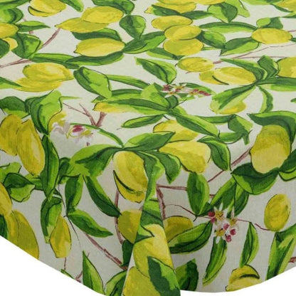 Lemons Sorrento Tablecloth , Blossom Floral Flowers Tablecloth , Round Tablecloth , Square Tablecloth , Rectangle Square Tablecloth UK