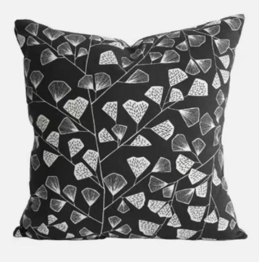 MissPrint Fern Nightfrost Black White Cushion Cover , Throw Pillow , Scatter Cushions , Cushion Cover UK