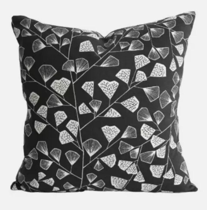 MissPrint Fern Nightfrost Black White Cushion Cover , Throw Pillow , Scatter Cushions , Cushion Cover UK
