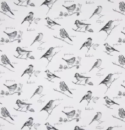 Garden Birds Retro Graphite Grey Cushion Cover , Throw Pillow , Scatter Cushions , Cushion Cover UK