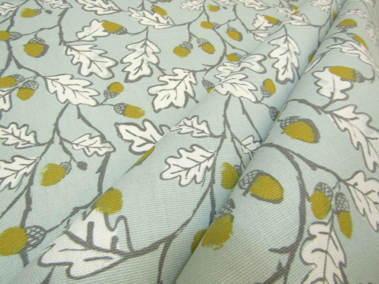 Acorn Trail Duckegg Blue Tablecloth: Cotton Linen Look, Handmade UK