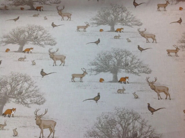 Tatton Autumn Wildlife Tablecloth, Cotton Linen Look, Handmade