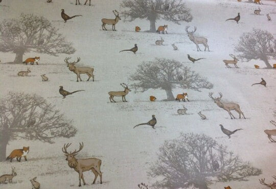 Tatton Autumn Wildlife Tablecloth, Cotton Linen Look, Handmade