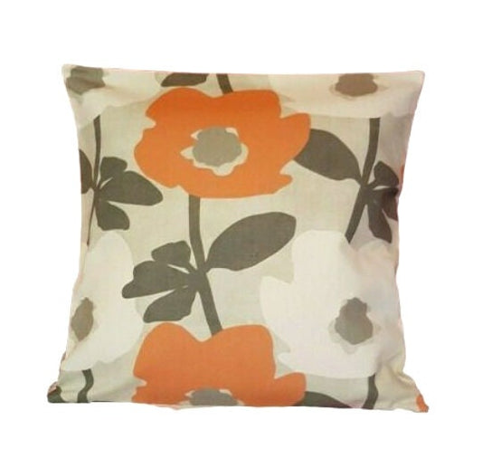 Bermondsey Floral Mango Orange Cushion Cover , Throw Pillow , Scatter Cushions , Cushion Cover UK