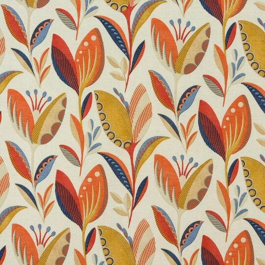 Leon Burnt Orange Floral Cushion Cover , Throw Pillow , Scatter Cushions , Cushion Cover UK