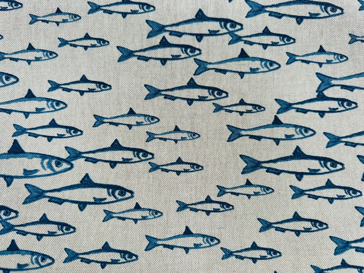 Sardine Fish Tablecloth , Nautical Marine Table Cloth , Round Oval Rectangle Square , Handmade UK