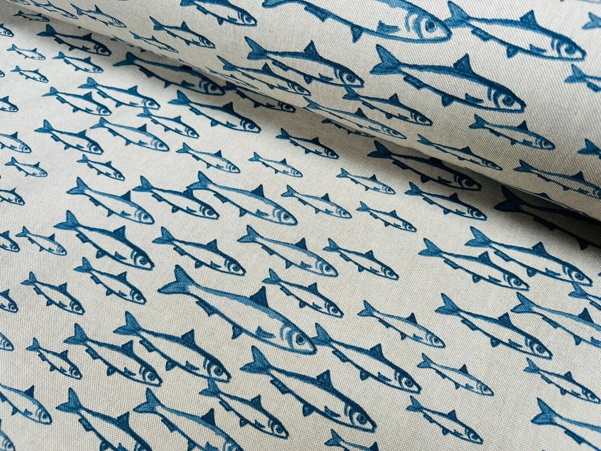 Sardine Fish Tablecloth , Nautical Marine Table Cloth , Round Oval Rectangle Square , Handmade UK
