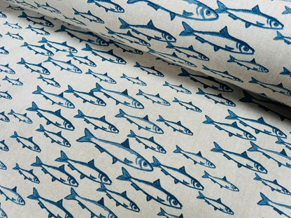 Sardine Fish Tablecloth , Nautical Marine Table Cloth , Round Oval Rectangle Square , Handmade UK
