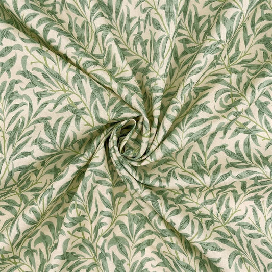 William Morris Willow Bough Tablecloth: Duckegg Cotton, Handmade in UK